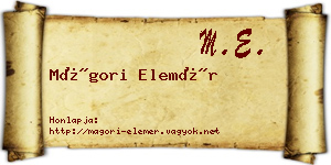 Mágori Elemér névjegykártya